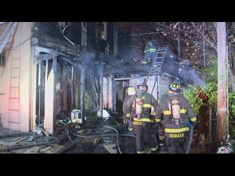 Building along Wisconsin Ave catches fire