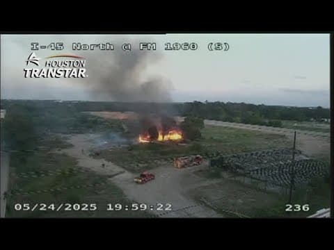 Massive fire burns RV in north Harris County