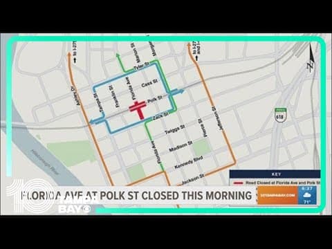 Florida Ave at Polk St closed for railroad track repairs