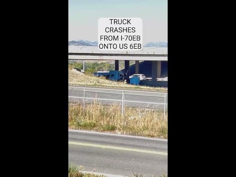 Truck crashes onto US 6
