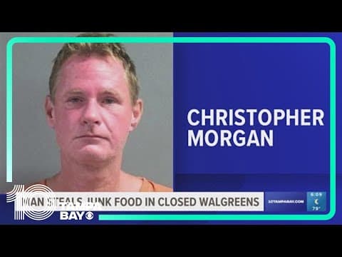 Man faces multiple charges after eating junk food inside a closed Walgreens
