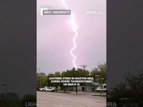 Lightning hits Houston area during severe weather #shorts