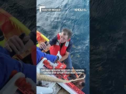 Carnival cruise ship rescues two men on kayak in Gulf of Mexico #shorts