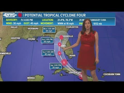 Friday 5 PM Tropical Update: Tracking PTC 4 heading toward Florida