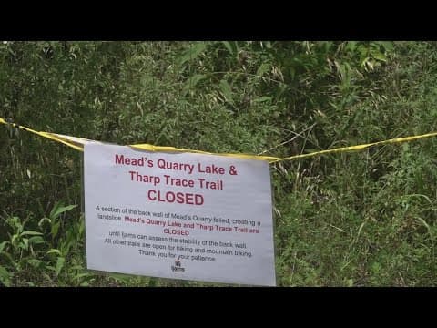 What could have caused the rock fall at Mead's Quarry Lake?
