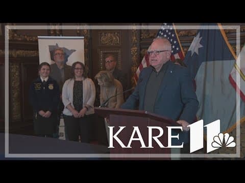 Tim Walz accepts turkey presentation as he eases back into his duties as Minnesota's governor