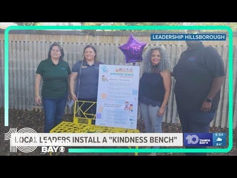 Local leaders install a 'Kindness Bench" in Hillsborough County