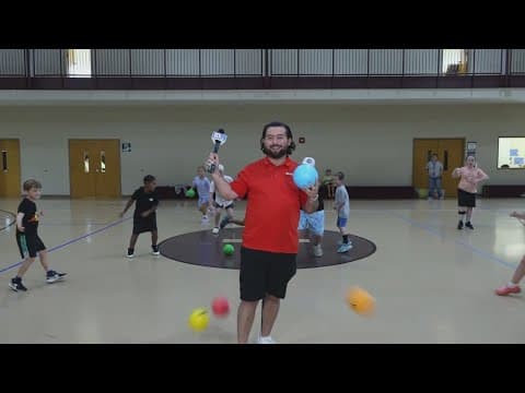 Cool Camps: Wrapping up another fun camp day with a game of dodgeball!