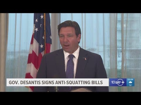 DeSantis signs bills in Sarasota cracking down on squatters