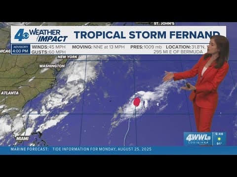 Sunday 5 PM Tropics Update: Tropical Storm Fernand stays over ocean