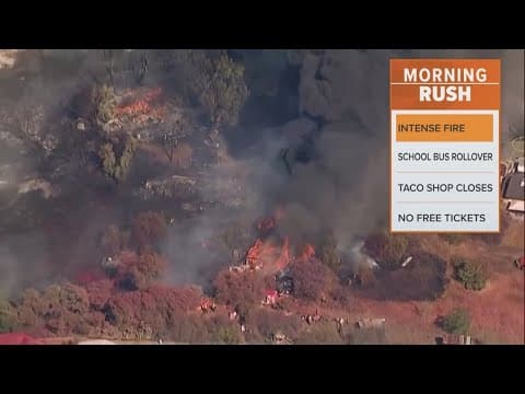 A massive fire sent up a fireball in a San Diego neighborhood