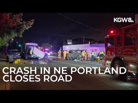 Head-on crash involving garbage truck, vehicle in NE Portland causes road closure