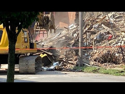 Crews begin demolishing partially collapsed building in east Columbus