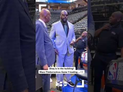 Shaq arrives before Game 1 of Dallas Mavericks-Minnesota Timberwolves Western Conference Finals