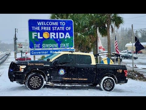 Snow starts to fall in Florida