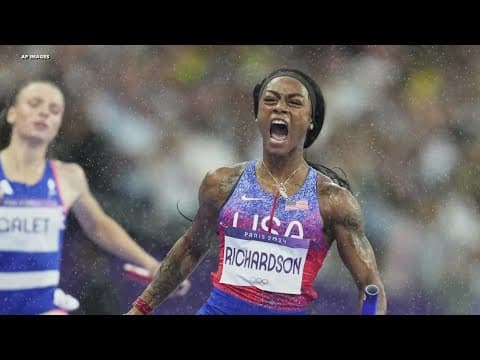 Sha'Carri Richardson leads Team USA to gold in the 4x100 meter relay at Paris Olympics