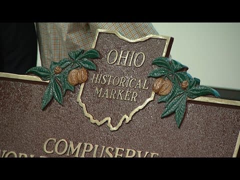 Ohio Historical Marker unveiled at former headquarters of CompuServe in Upper Arlington