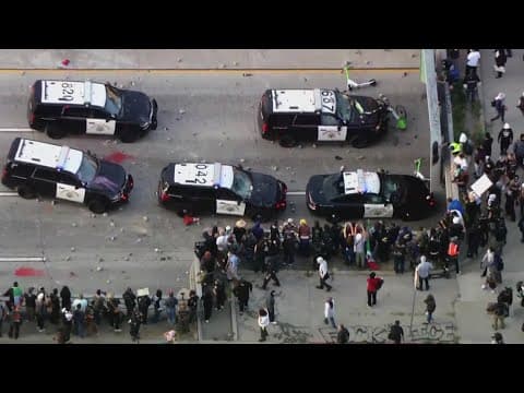 Protests intensify in Los Angeles after Trump deploys hundreds of National Guard troops