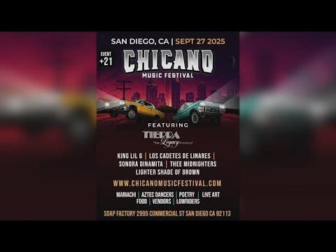 Chicano Music Festival comes to San Diego on Sept. 26th at the Soap Factory
