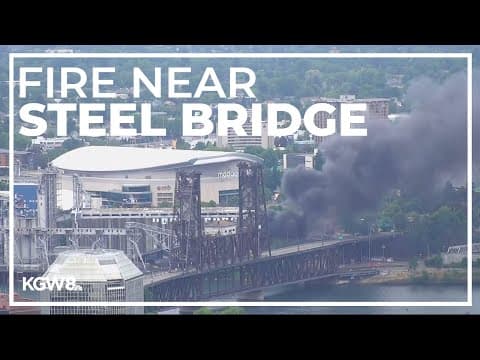 Fire contained near foot of Steel Bridge near Moda Center