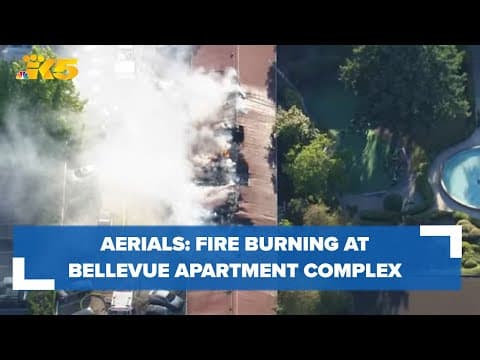 Watch: Fire burning at Bellevue apartment complex