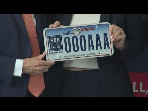 Ohio launches 988 suicide prevention license plate to raise awareness