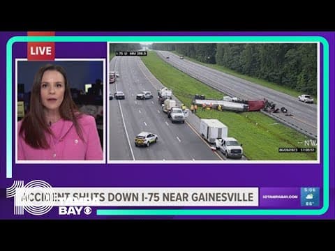 Tanker crash shuts down portion of I-75, cleanup continues