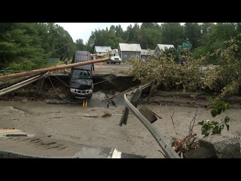 Major flooding in Vermont sweeps away roads, leaving path of destruction