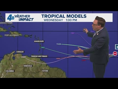 Wednesday 10 PM Tropical Update: Erin moving past Carolinas, tracking two other tropical waves