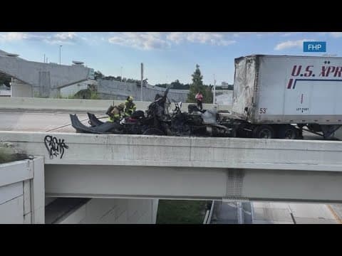 Driver had medical emergency before fiery semi-truck crash on I-4 in Tampa: FHP