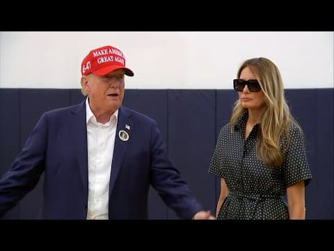 Donald Trump speaks to press after voting on Election Day