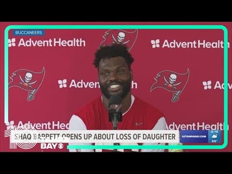 Shaq Barrett speaks at Bucs training camp for first time since death of his 2-year-old daughter