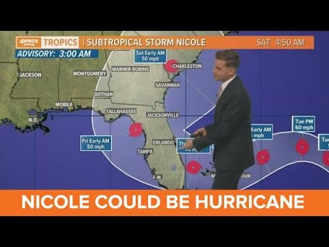 Monday morning tropical update: Nicole forms, headed to FLorida