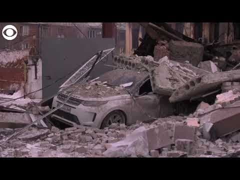 Buildings destroyed, streets filled with rubble in Kharkiv, Ukraine after Russian airstrikes