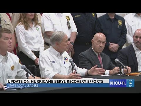Gov. Abbott, Mayor Whitmire and others give update on Beryl response