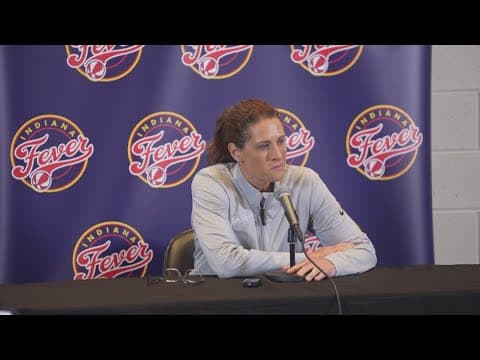 Indiana Fever head coach Stephanie White honors Colts owner Jim Irsay before game