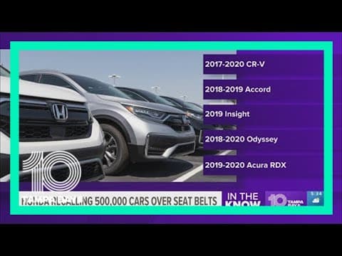 Honda recalls 500,000 vehicles to fix seat belt problem