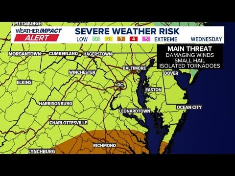 Now: Tracking strong and severe storms in the DC region Wednesday