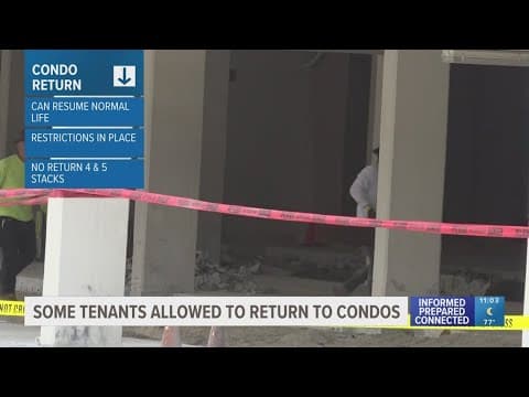 Some tenants allowed to return to condo evacuated over structural concerns