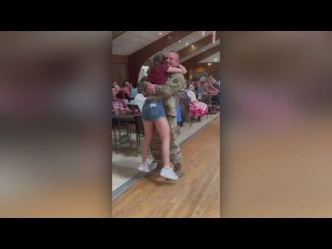 McKinney soldier surprises daughter, family after serving away from home for nearly 3 years