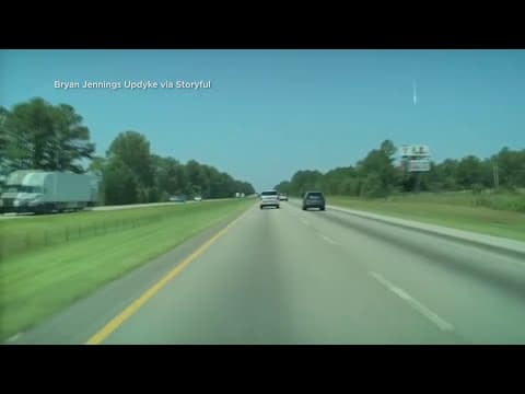 Dashcam video captures 'fireball' falling near South Carolina freeway