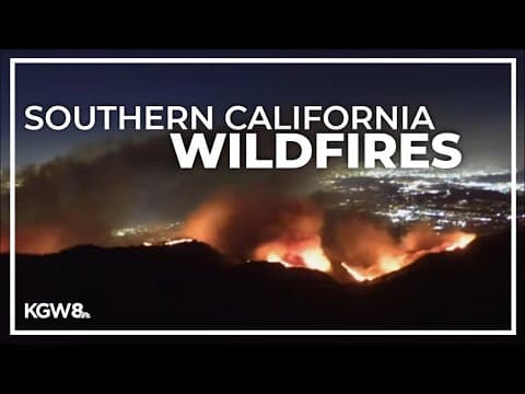 Wind fueling 2 wildfires in Southern California