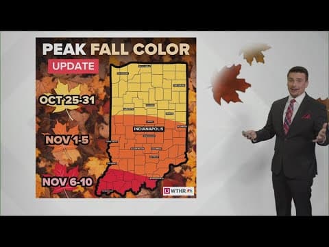 Peak 2025 fall colors likely delayed a week across Indiana