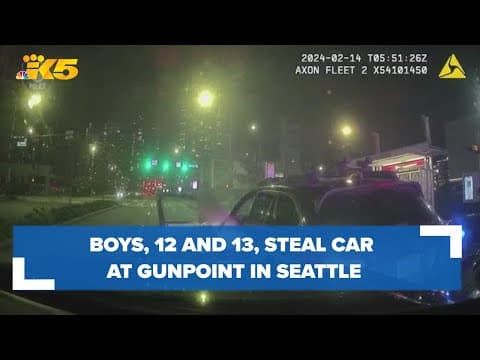Video shows Seattle police arrest two juveniles for stealing car at gunpoint