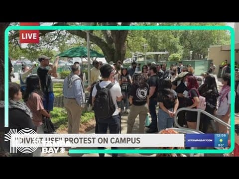 Demonstrators protest USF's dealings with companies that support Israel