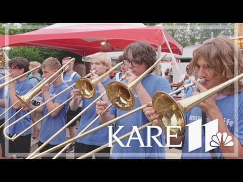 St. Croix Falls marching band stops by KARE 11 Barn