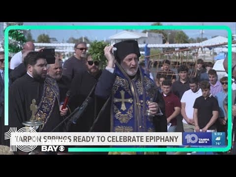 Archbishop blesses sponge docks ahead of Epiphany cross dive in Tarpon Springs