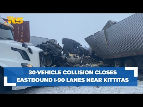 BREAKING: 30-car collision closes eastbound I-90 lanes near Kittitas