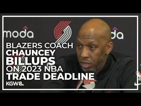 Portland Trail Blazers head coach Chauncey Billups reacts to team's moves at NBA trade deadline