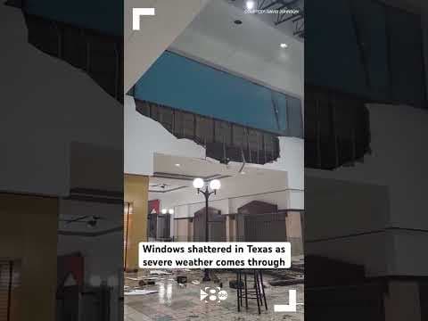 Texas mall windows shattered as severe weather comes through